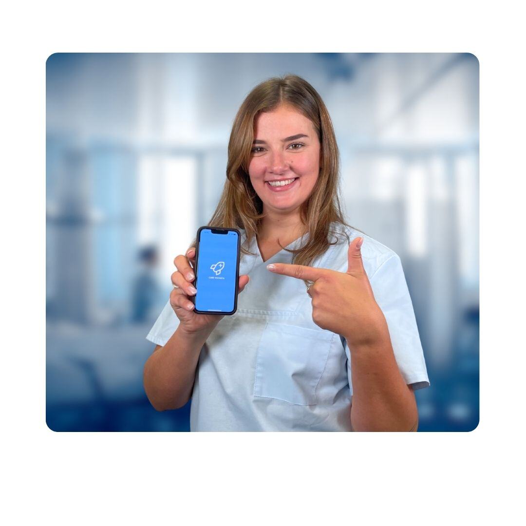 Helen mit Handy